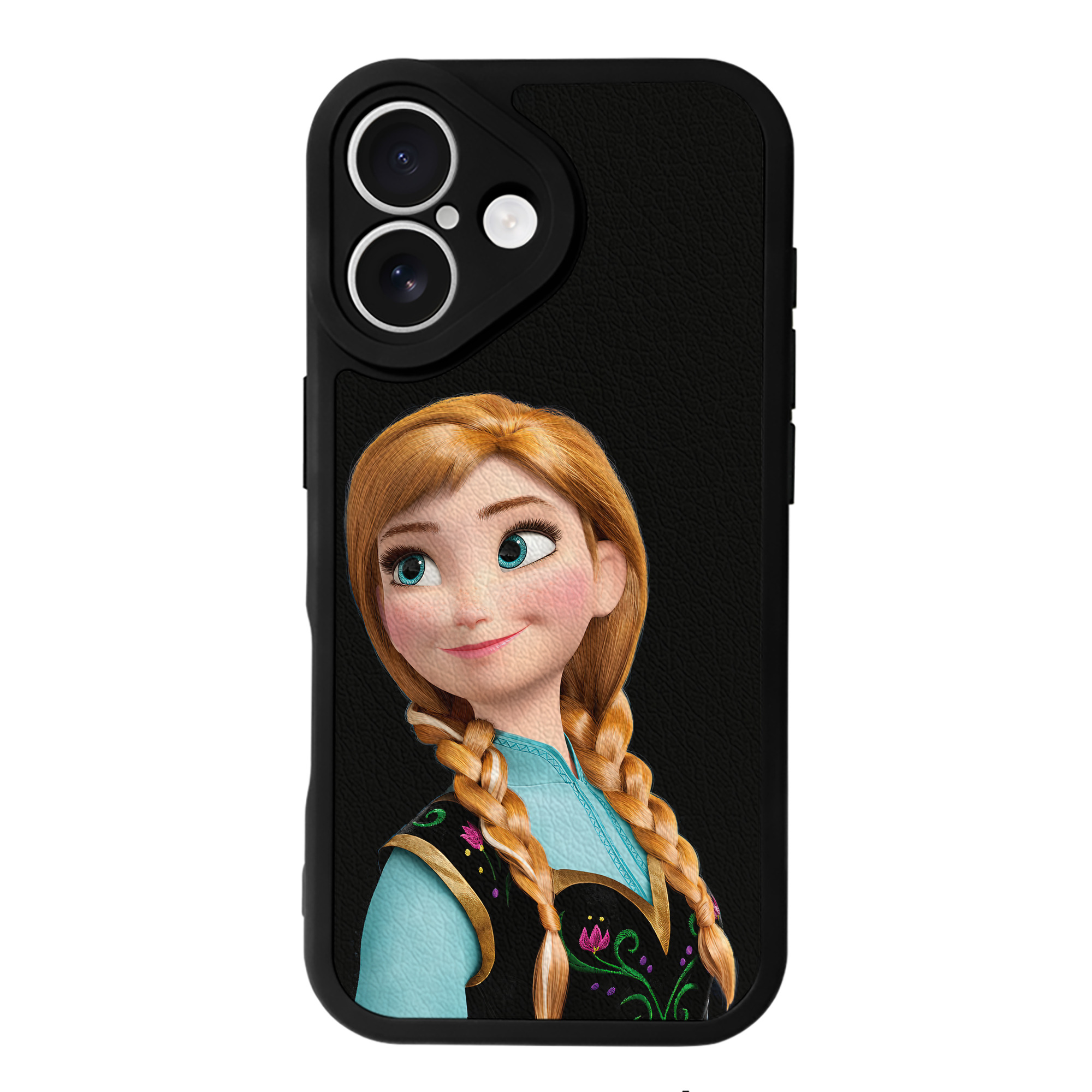 （画像用） アナと雪の女王 アンナ エルサ Frozen Anna Elsa 【iPhone 16シリーズ対応】シリコンスマホケース（レザー調） 材質：シリコン